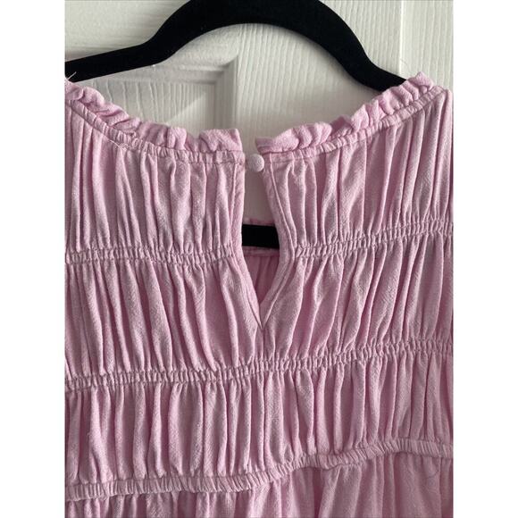 Hayden Los Angeles Womens 2XL Cotton‎ Pink Linen Blend Peasant Boho Top - Picture 7 of 8